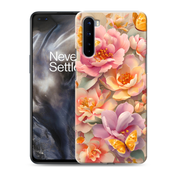Силиконовый чехол на OnePlus Nord с принтом Цветы и бабочки Силиконовый чехол на OnePlus Nord с принтом Цветы и бабочки