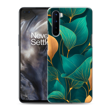Силиконовый чехол на OnePlus Nord с принтом Листья и золото Силиконовый чехол на OnePlus Nord с принтом Листья и золото