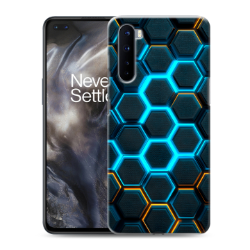 Силиконовый чехол на OnePlus Nord с принтом Неоновые соты Силиконовый чехол на OnePlus Nord с принтом Неоновые соты