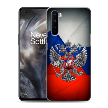 Силиконовый чехол на OnePlus Nord с принтом Флаг России Силиконовый чехол на OnePlus Nord с принтом Флаг России