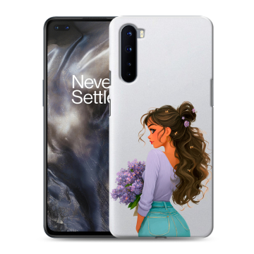 Силиконовый чехол на OnePlus Nord с принтом девушка цветы Силиконовый чехол на OnePlus Nord с принтом девушка цветы