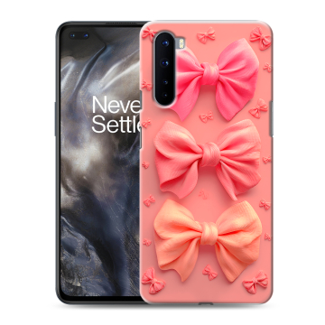 Силиконовый чехол на OnePlus Nord с принтом Розовые бантики Силиконовый чехол на OnePlus Nord с принтом Розовые бантики