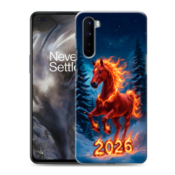 Силиконовый чехол на OnePlus Nord с принтом Новый год коня Силиконовый чехол на OnePlus Nord с принтом Новый год коня