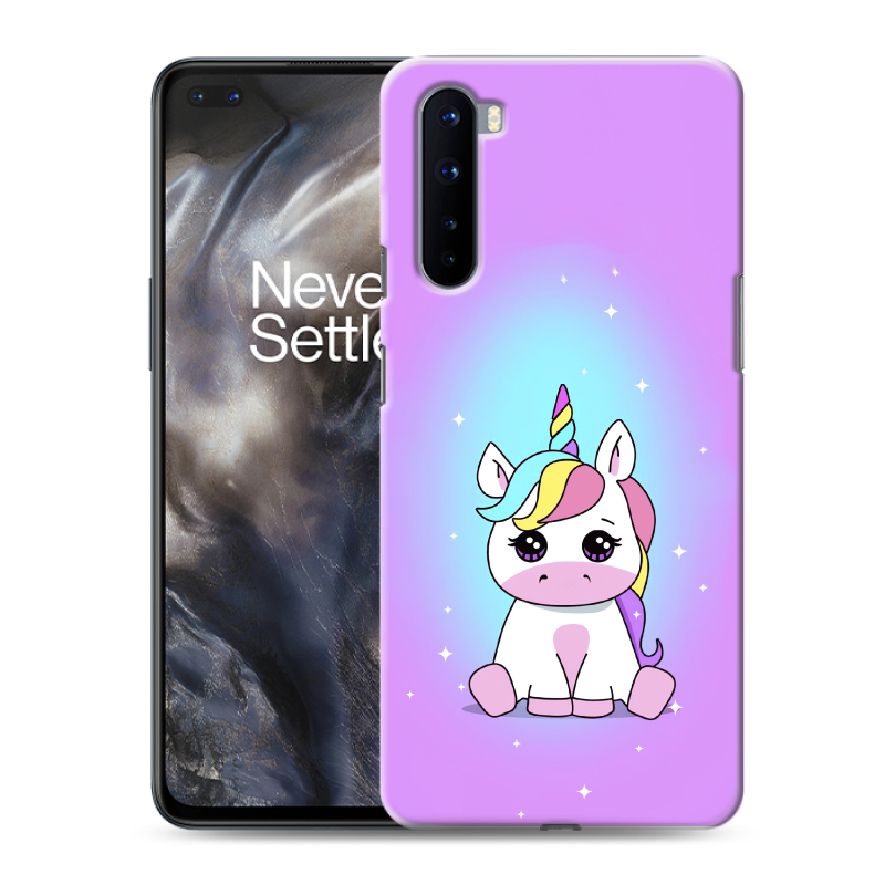 Пластиковый чехол на OnePlus Nord с принтом Единорог Пластиковый чехол на OnePlus Nord с принтом Единорог