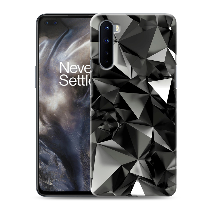 Силиконовый чехол на OnePlus Nord с принтом Черные кристаллы Силиконовый чехол на OnePlus Nord с принтом Черные кристаллы