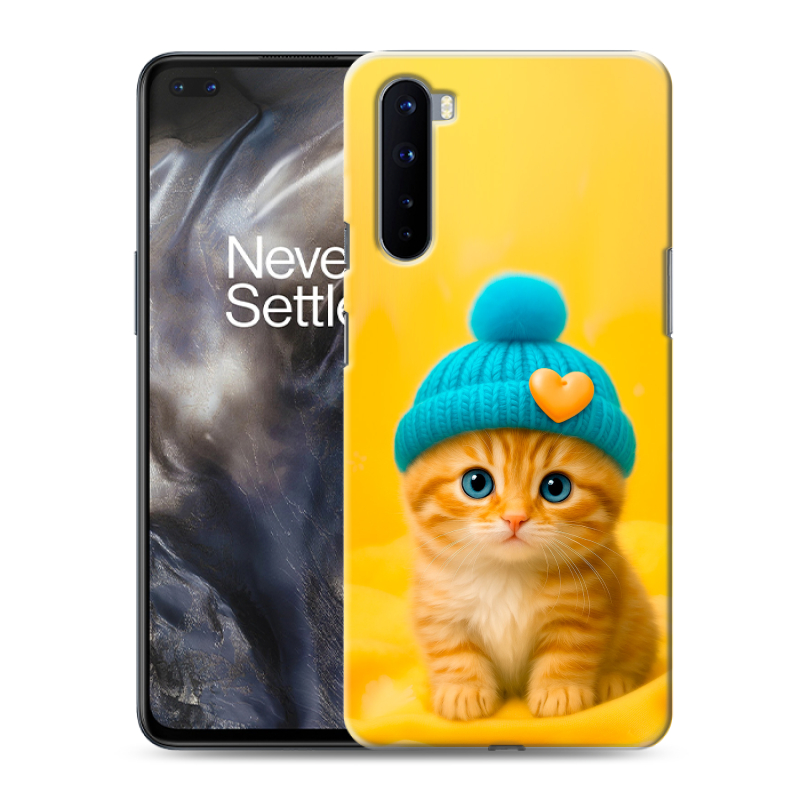 Силиконовый чехол на OnePlus Nord с принтом Котенок в шапке Силиконовый чехол на OnePlus Nord с принтом Котенок в шапке