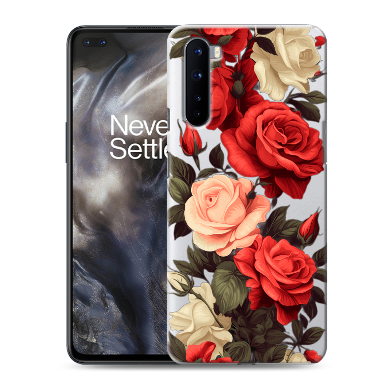 Силиконовый противоударный чехол на OnePlus Nord с принтом Розы Силиконовый противоударный чехол на OnePlus Nord с принтом Розы