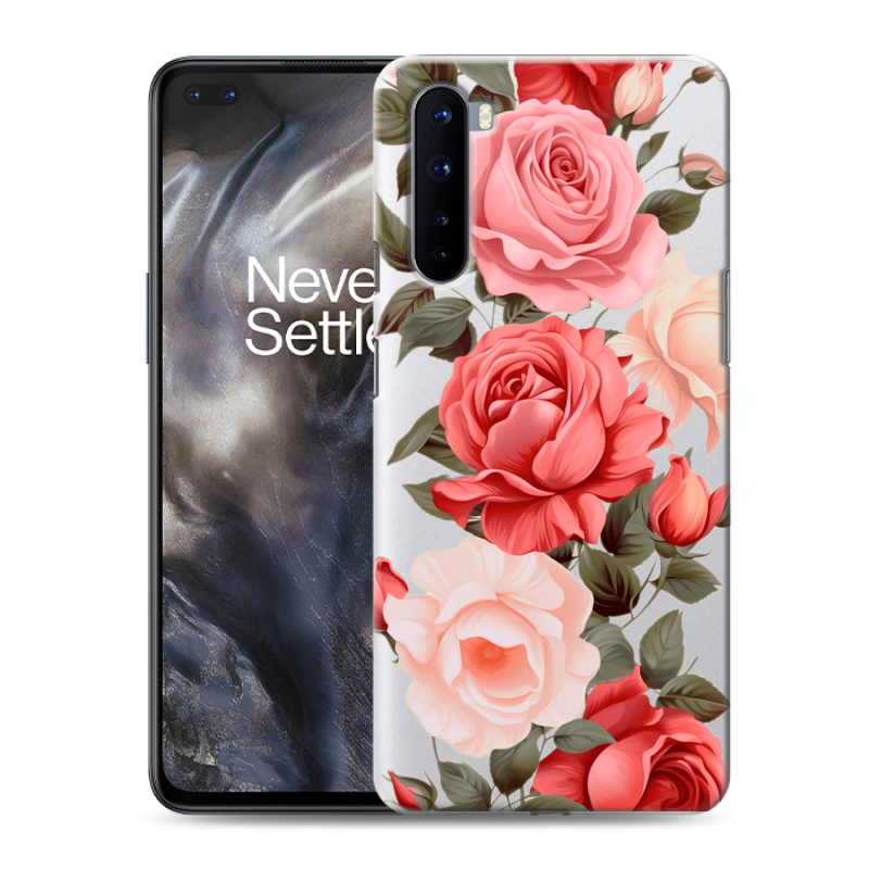 Силиконовый противоударный чехол на OnePlus Nord с принтом Розы Силиконовый противоударный чехол на OnePlus Nord с принтом Розы
