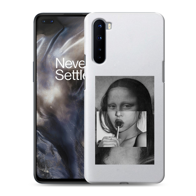 Силиконовый противоударный чехол на OnePlus Nord с принтом Мона Лиза Силиконовый противоударный чехол на OnePlus Nord с принтом Мона Лиза