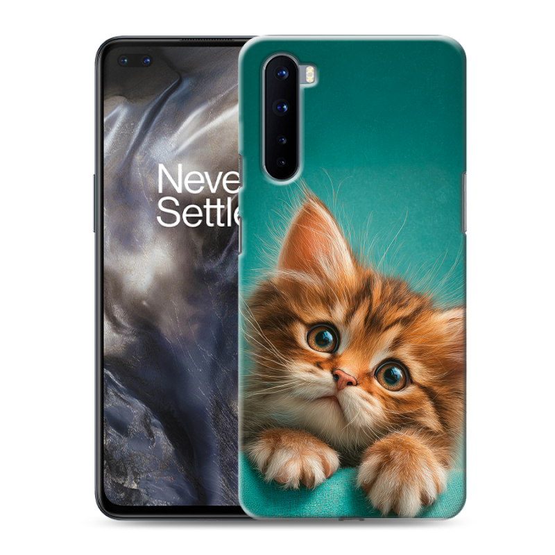Пластиковый чехол на OnePlus Nord с принтом котенок Пластиковый чехол на OnePlus Nord с принтом котенок