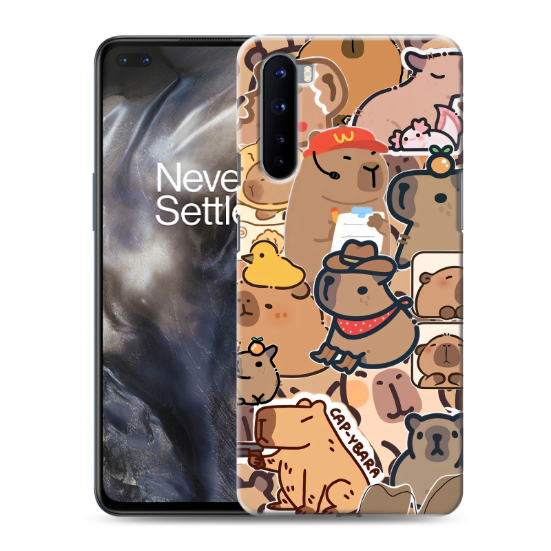Силиконовый противоударный чехол на OnePlus Nord с принтом капибара Силиконовый противоударный чехол на OnePlus Nord с принтом капибара