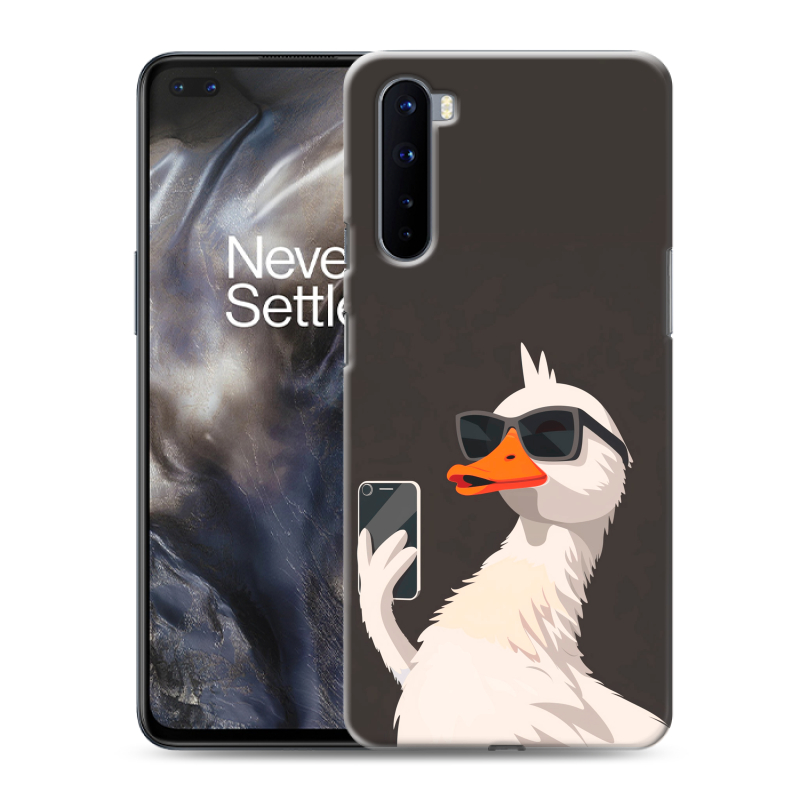 Пластиковый чехол на OnePlus Nord с принтом утка в очках Пластиковый чехол на OnePlus Nord с принтом утка в очках