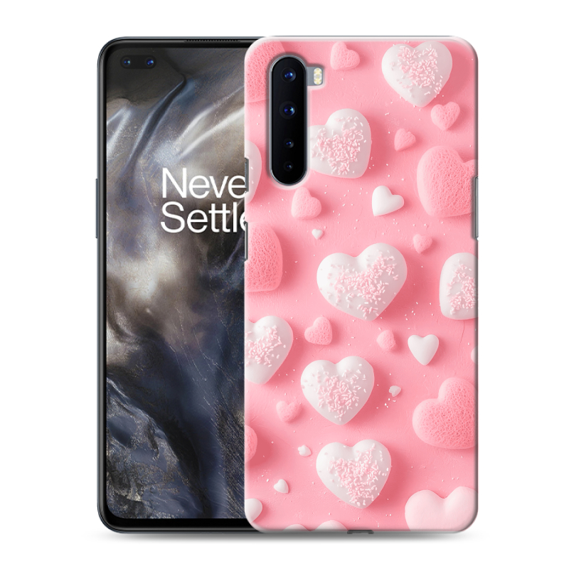 Силиконовый чехол на OnePlus Nord с принтом Сердечки Силиконовый чехол на OnePlus Nord с принтом Сердечки
