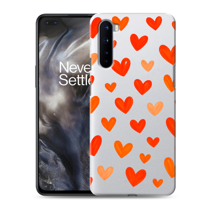 Пластиковый чехол на OnePlus Nord с принтом Сердечки Пластиковый чехол на OnePlus Nord с принтом Сердечки