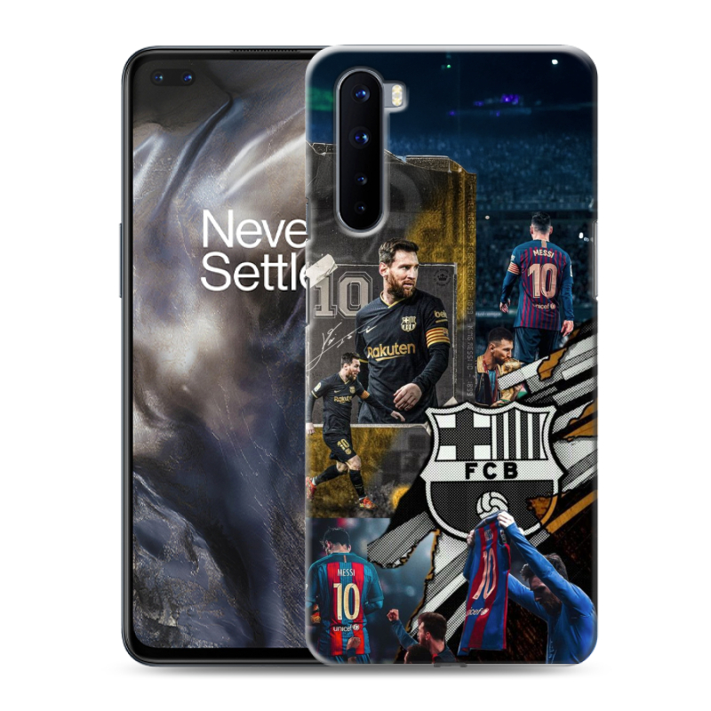 Пластиковый чехол на OnePlus Nord с принтом Messi Barcelona Пластиковый чехол на OnePlus Nord с принтом Messi Barcelona