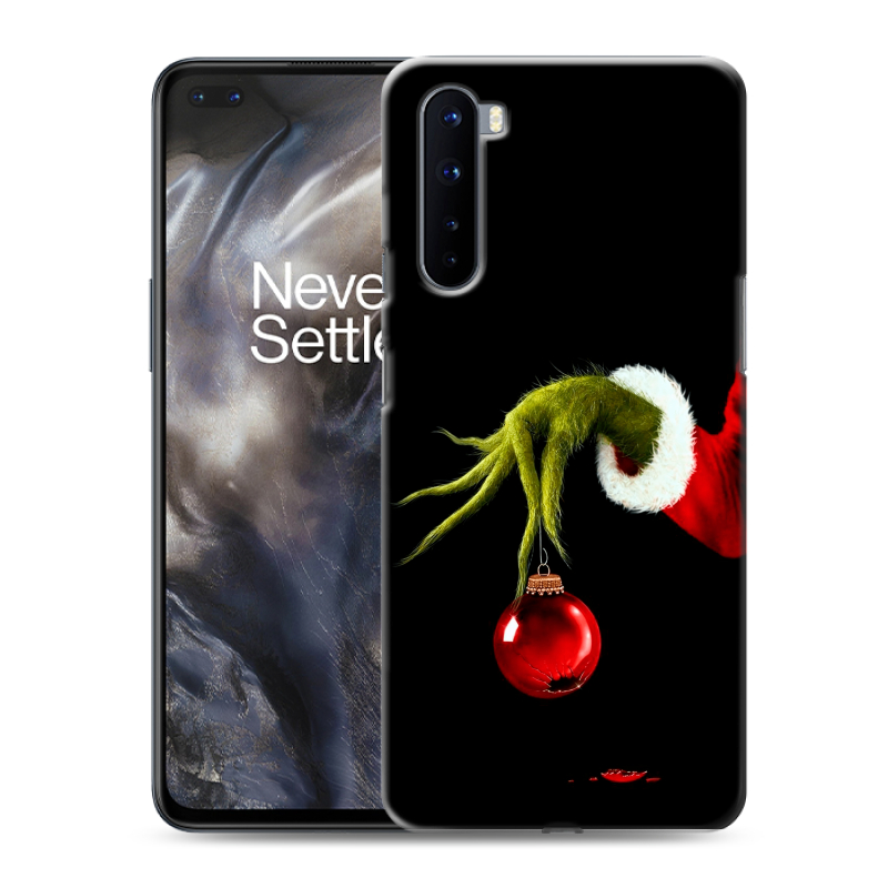 Силиконовый противоударный чехол на OnePlus Nord с принтом Новый год Гринч Силиконовый противоударный чехол на OnePlus Nord с принтом Новый год Гринч
