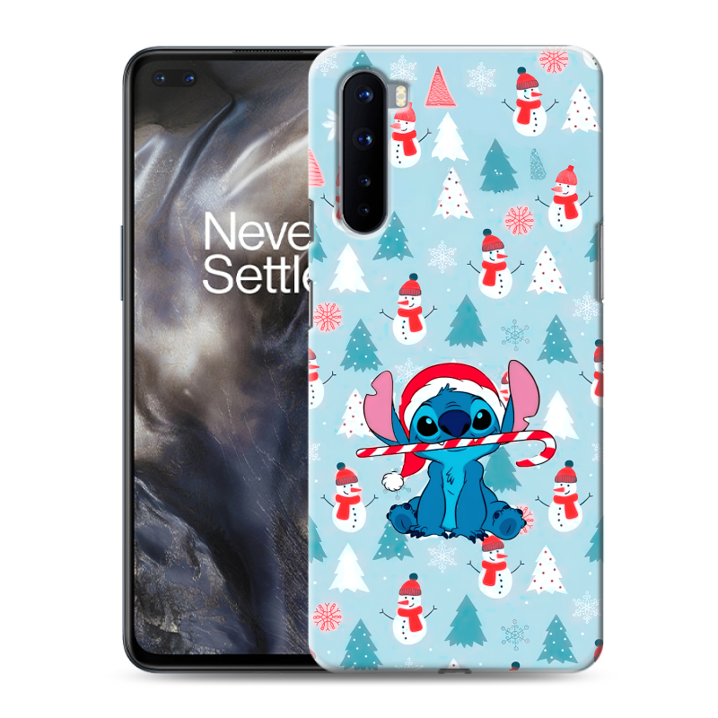 Силиконовый противоударный чехол на OnePlus Nord с принтом Стич Новый год Силиконовый противоударный чехол на OnePlus Nord с принтом Стич Новый год