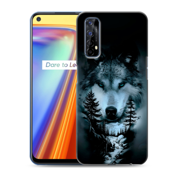 Силиконовый чехол на Realme 7 с принтом Лесной волк Силиконовый чехол на Realme 7 с принтом Лесной волк