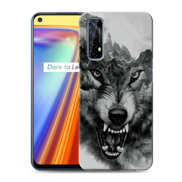 Силиконовый чехол на Realme 7 с принтом Волк Силиконовый чехол на Realme 7 с принтом Волк