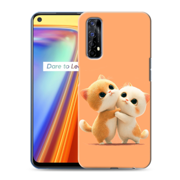 Силиконовый чехол на Realme 7 с принтом Милые котики Силиконовый чехол на Realme 7 с принтом Милые котики