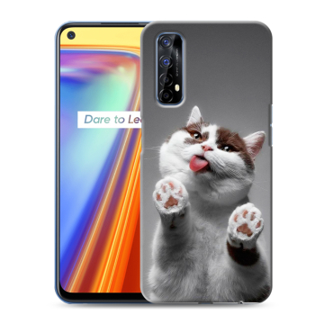 Силиконовый чехол на Realme 7 с принтом Коты Силиконовый чехол на Realme 7 с принтом Коты