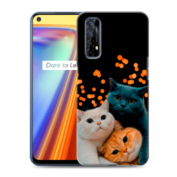 Силиконовый чехол на Realme 7 с принтом Кошки Силиконовый чехол на Realme 7 с принтом Кошки
