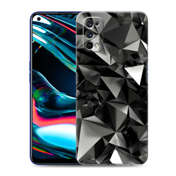 Силиконовый противоударный чехол на Realme 7 Pro с принтом Черные кристаллы