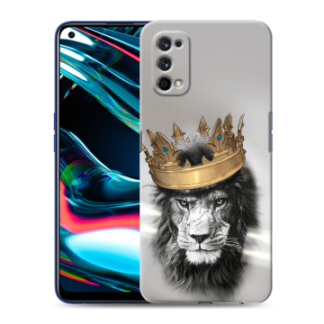 Силиконовый противоударный чехол на Realme 7 Pro с принтом Лев с короной Силиконовый противоударный чехол на Realme 7 Pro с принтом Лев с короной