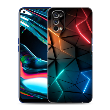 Силиконовый противоударный чехол на Realme 7 Pro с принтом Абстракция неон Силиконовый противоударный чехол на Realme 7 Pro с принтом Абстракция неон