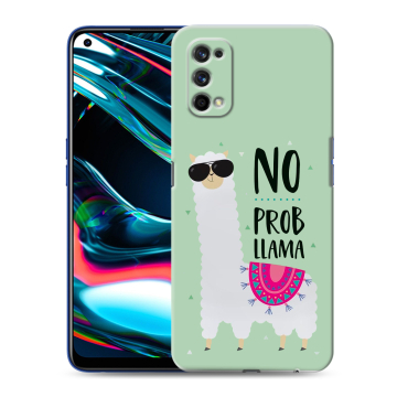 Силиконовый противоударный чехол на Realme 7 Pro с принтом Лама Силиконовый противоударный чехол на Realme 7 Pro с принтом Лама