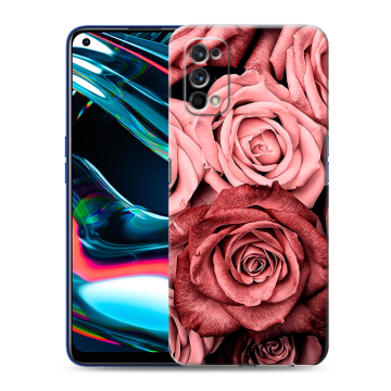 Силиконовый противоударный чехол на Realme 7 Pro с принтом Цветы розы