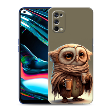 Силиконовый противоударный чехол на Realme 7 Pro с принтом Сова Силиконовый противоударный чехол на Realme 7 Pro с принтом Сова