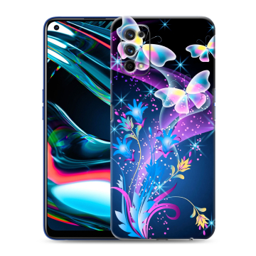 Силиконовый противоударный чехол на Realme 7 Pro с принтом Бабочки Силиконовый противоударный чехол на Realme 7 Pro с принтом Бабочки