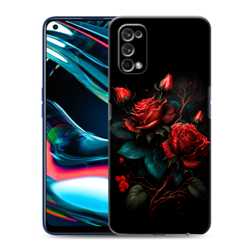 Силиконовый противоударный чехол на Realme 7 Pro с принтом Розы красные Силиконовый противоударный чехол на Realme 7 Pro с принтом Розы красные