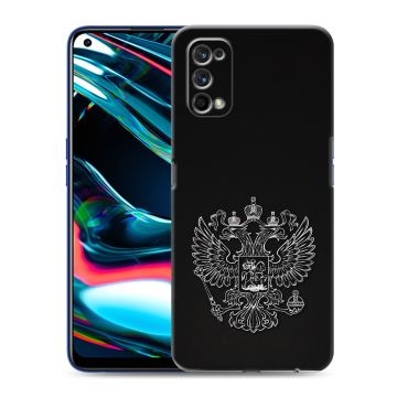 Силиконовый противоударный чехол на Realme 7 Pro с принтом Герб России