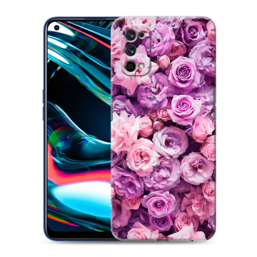Силиконовый противоударный чехол на Realme 7 Pro с принтом лавандовые розы
