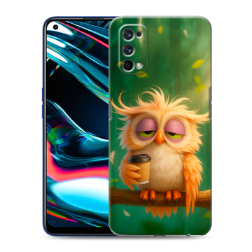 Силиконовый противоударный чехол на Realme 7 Pro с принтом сова Силиконовый противоударный чехол на Realme 7 Pro с принтом сова