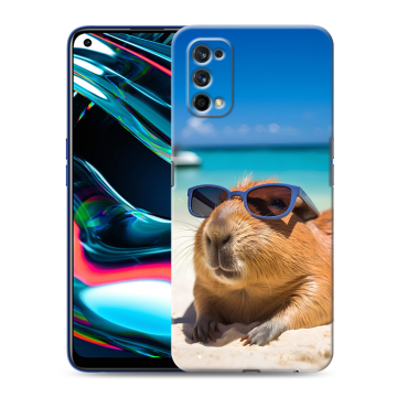 Силиконовый противоударный чехол на Realme 7 Pro с принтом Капибара Силиконовый противоударный чехол на Realme 7 Pro с принтом Капибара