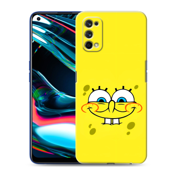 Силиконовый противоударный чехол на Realme 7 Pro с принтом спанчбоб спанч боб
