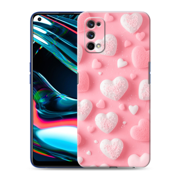 Силиконовый противоударный чехол на Realme 7 Pro с принтом Сердечки Силиконовый противоударный чехол на Realme 7 Pro с принтом Сердечки