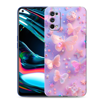 Силиконовый противоударный чехол на Realme 7 Pro с принтом Бабочки