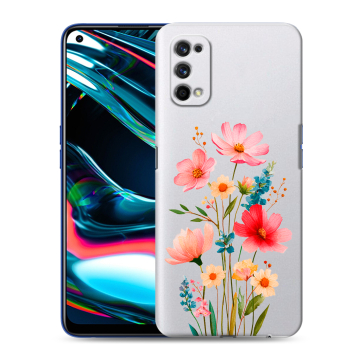 Силиконовый противоударный чехол на Realme 7 Pro с принтом Цветы