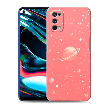 Силиконовый противоударный чехол на Realme 7 Pro с принтом Розовый космос