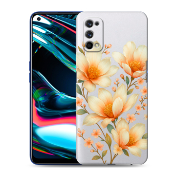 Силиконовый противоударный чехол на Realme 7 Pro с принтом Цветы