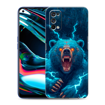 Силиконовый противоударный чехол на Realme 7 Pro с принтом Медведь