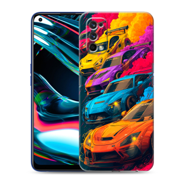 Силиконовый противоударный чехол на Realme 7 Pro с принтом Тачки