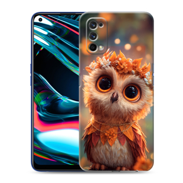 Силиконовый противоударный чехол на Realme 7 Pro с принтом Милая сова