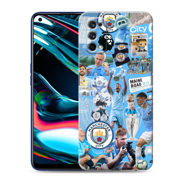 Силиконовый противоударный чехол на Realme 7 Pro с принтом Man City Манчестер Сити