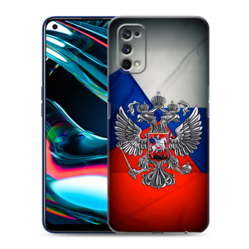 Силиконовый противоударный чехол на Realme 7 Pro с принтом Флаг России Силиконовый противоударный чехол на Realme 7 Pro с принтом Флаг России
