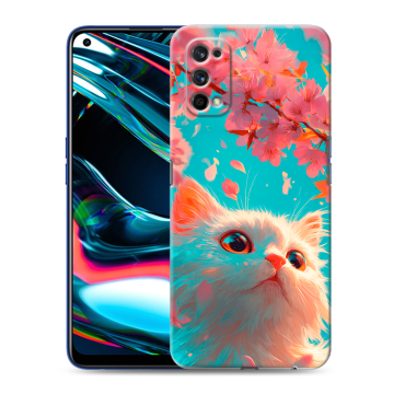Силиконовый противоударный чехол на Realme 7 Pro с принтом Красивый кот